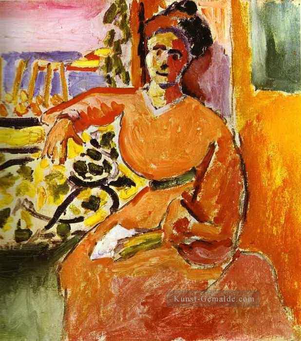 Eine Frau sitzt vor dem Fenster 1905 abstrakten Fauvismus Henri Matisse Ölgemälde